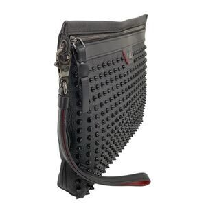 Christian Louboutin Clutch Bag Black Leather Studded